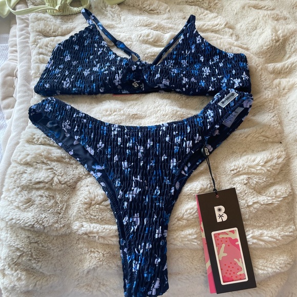 dark blue / light blue blackbough bikini - Picture 2 of 3